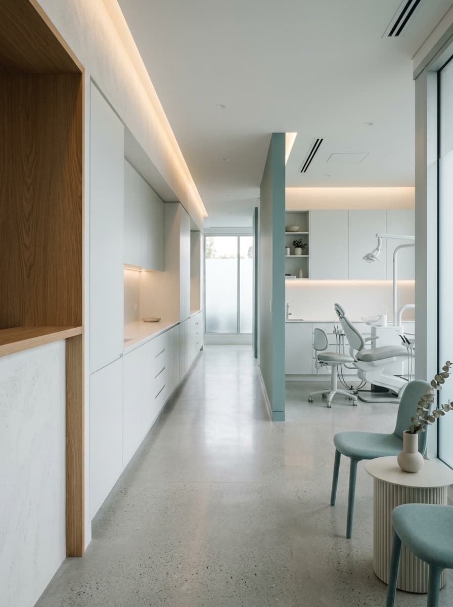 Consulta dental moderna y minimalista