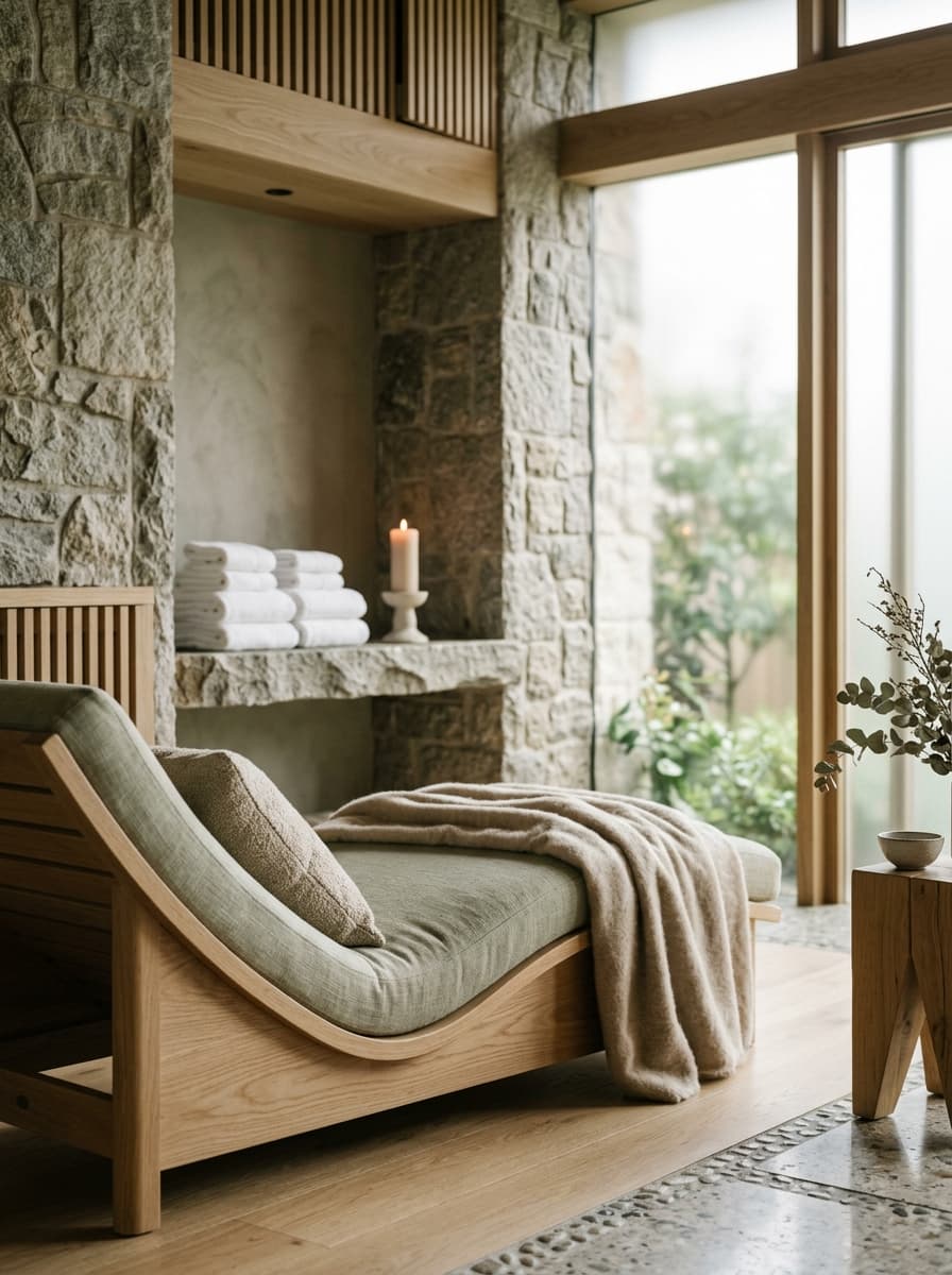 Espacio de spa sereno y natural